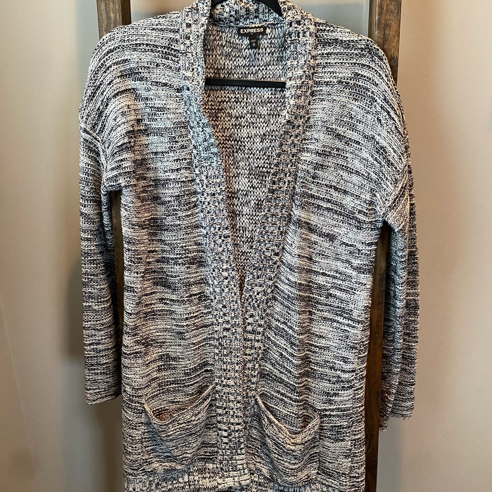 Black and white heathered cardigan